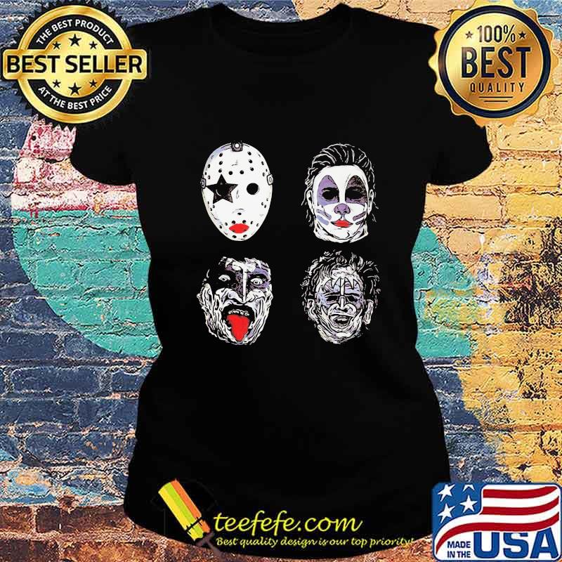 Happy halloween horror characters face s Ladies tee Happy halloween horror characters face s Ladies tee