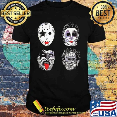 Happy halloween horror characters face shirt