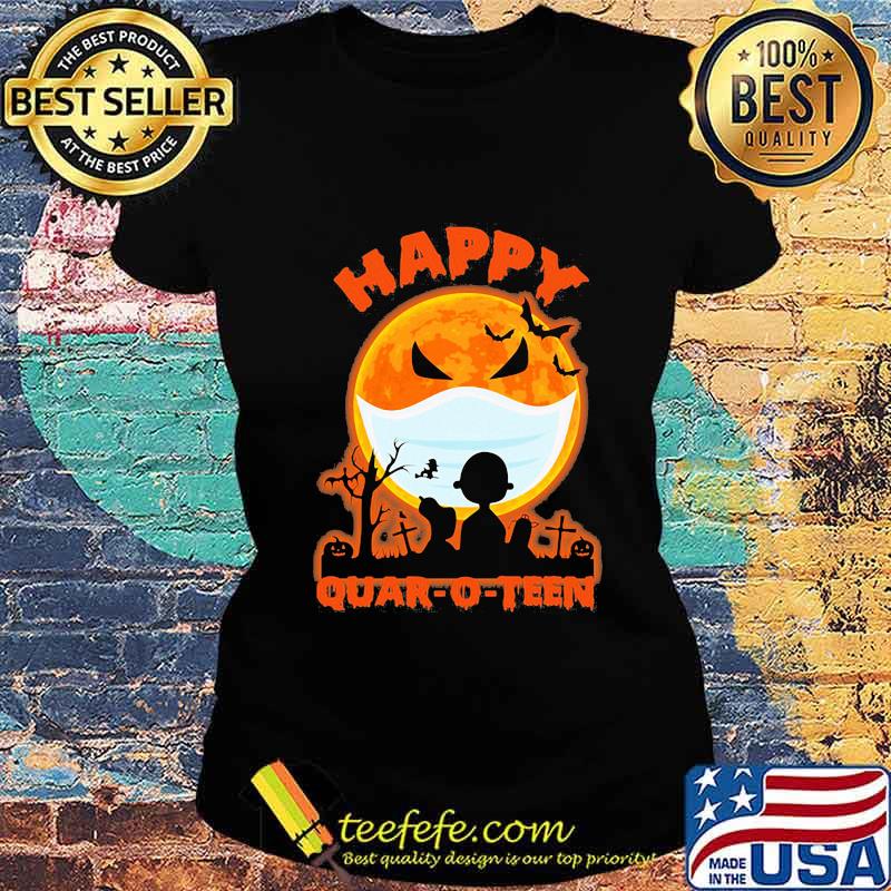 Happy halloween the peanuts quar-o-teen moon mask s Ladies tee Happy halloween the peanuts quar-o-teen moon mask s Ladies tee