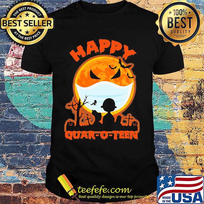 Happy halloween the peanuts quar-o-teen moon mask shirt Happy halloween the peanuts quar-o-teen moon mask shirt