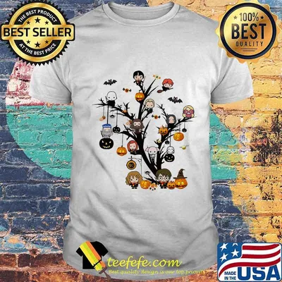 Happy halloween tree harry potter characters chibi witch shirt