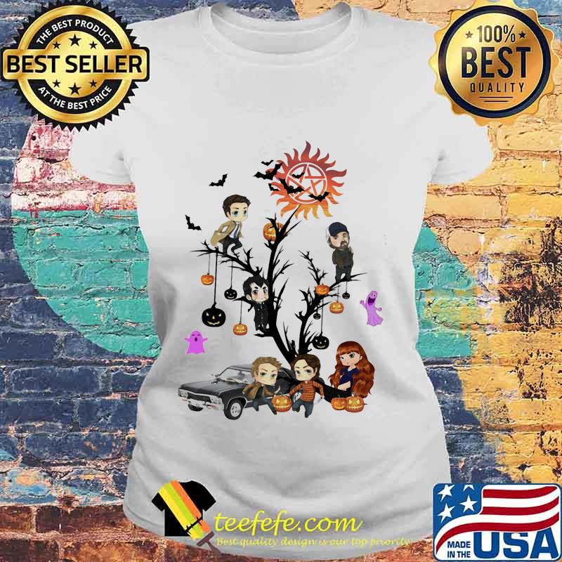 Happy halloween tree supernatural characters chibi s Laides tee Happy halloween tree supernatural characters chibi s Laides tee