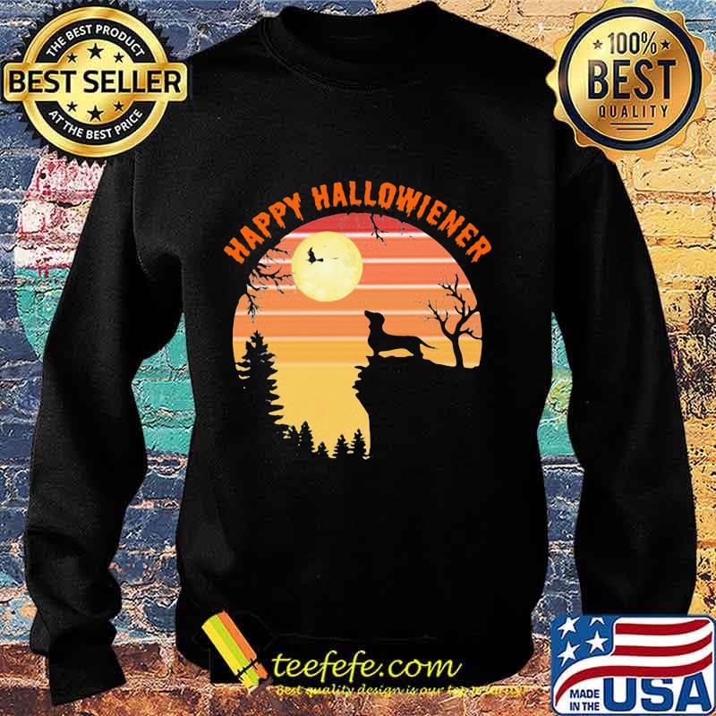 Happy Hallowiener Dachshund Moon Vintage Retro Shirt Sweater Happy Hallowiener Dachshund Moon Vintage Retro Shirt Sweater