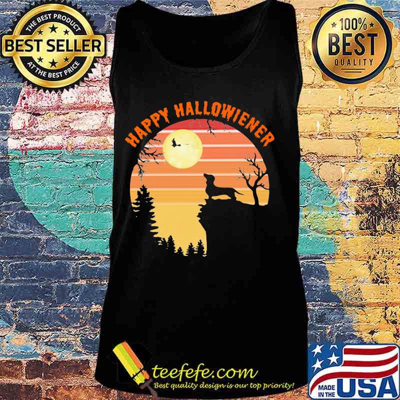 Happy Hallowiener Dachshund Moon Vintage Retro Shirt Tank top Happy Hallowiener Dachshund Moon Vintage Retro Shirt Tank top