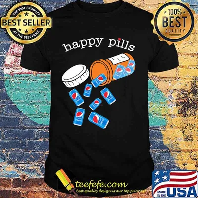 Happy pills pepsi logo shirt