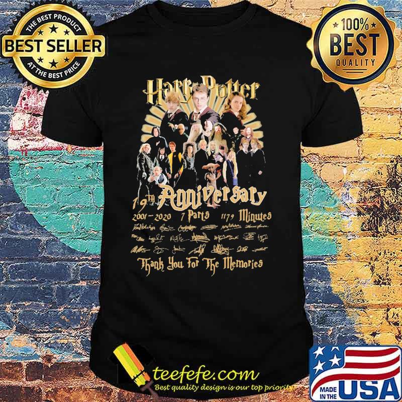 Harry movie 19th anniversary 2001 2020 7 parts thank you for the memories signatures shirt