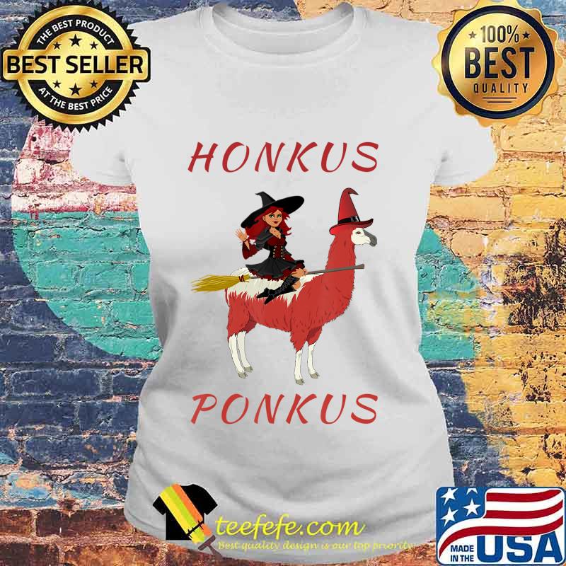 Honkus Ponkus, witch riding llama T-Shirt Laides tee Honkus Ponkus, witch riding llama T-Shirt Laides tee