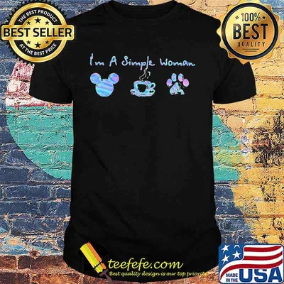 I'm a simple woman like mickey mouse coffee paw dog shirt