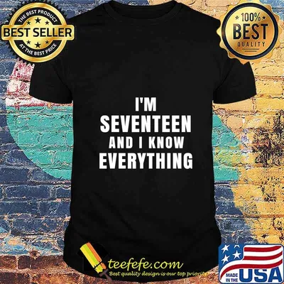 I'm Seventeen And I Know Everything 17 Year Old Birthday T-Shirt