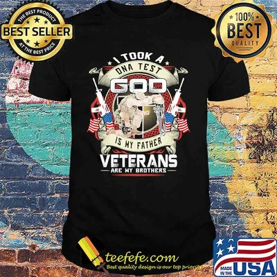 I took a dna test god is my father veterans are my brothers usa flag shirt