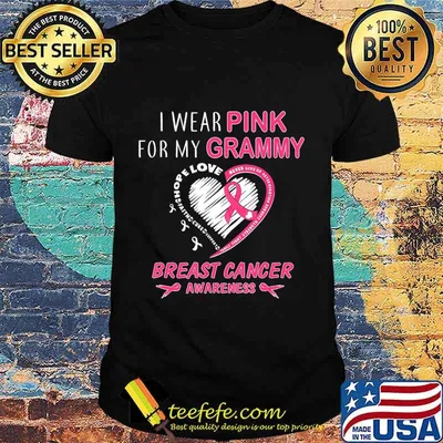 I Wear Pink For My Grammy Shirt Breast Cancer Awareness T-Shirt