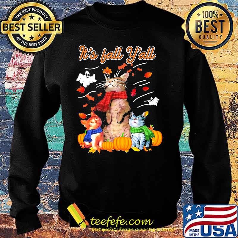 It's Fall Y'all Cats Pumpkin Halloween Shirt Sweater It's Fall Y'all Cats Pumpkin Halloween Shirt Sweater
