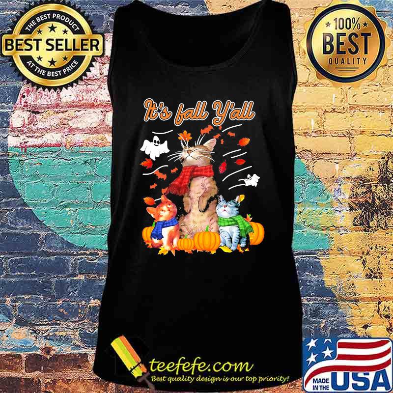 It's Fall Y'all Cats Pumpkin Halloween Shirt Tank top It's Fall Y'all Cats Pumpkin Halloween Shirt Tank top