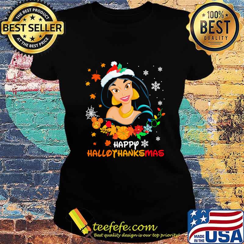 Jasmine happy hallothanksmas halloween thanksgiving christmas s Ladies tee Jasmine happy hallothanksmas halloween thanksgiving christmas s Ladies tee