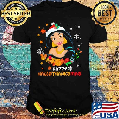 Jasmine happy hallothanksmas halloween thanksgiving christmas shirt