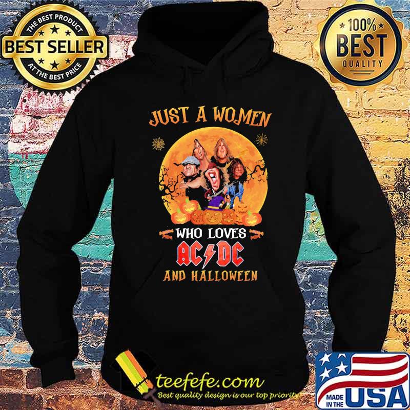 Just a woman who loves acdc and halloween pumpkins s Hoodie Just a woman who loves acdc and halloween pumpkins s Hoodie