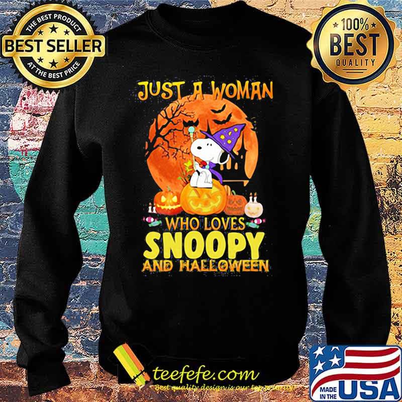 Just a woman who loves snoopy and halloween s Sweater Just a woman who loves snoopy and halloween s Sweater