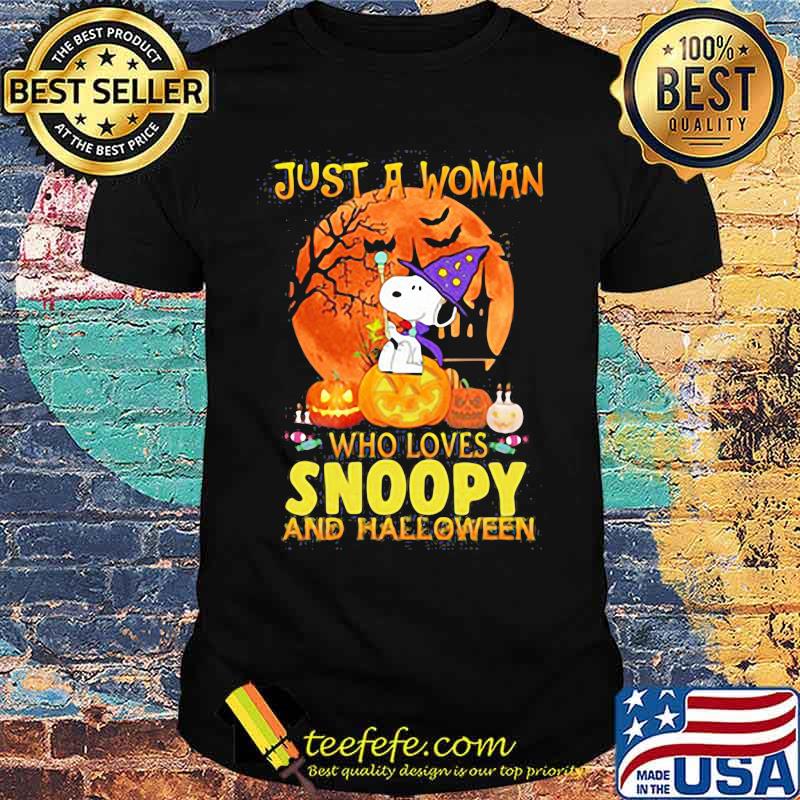 Just a woman who loves snoopy and halloween shirt Just a woman who loves snoopy and halloween shirt