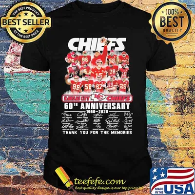 Kansas city chiefs  60th anniversary 1960 2020 thank for the memories signatures shirt