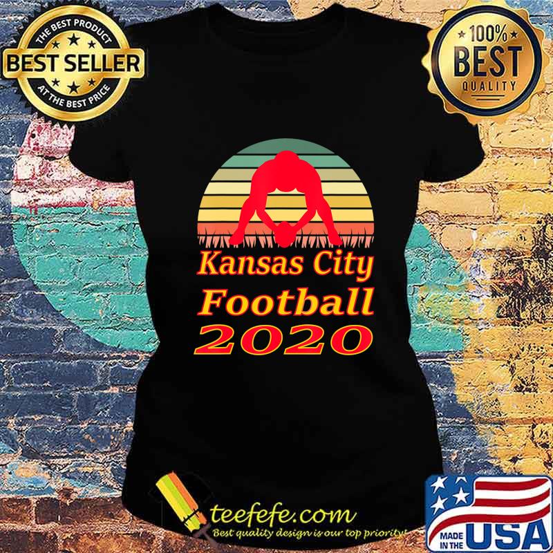 Kansas City Football 2020 Retro Sunset Red Lineman T-Shirt Ladies tee Kansas City Football 2020 Retro Sunset Red Lineman T-Shirt Ladies tee