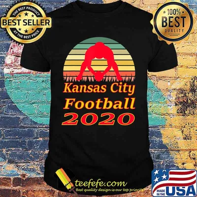 Kansas City Football 2020 Retro Sunset Red Lineman T-Shirt