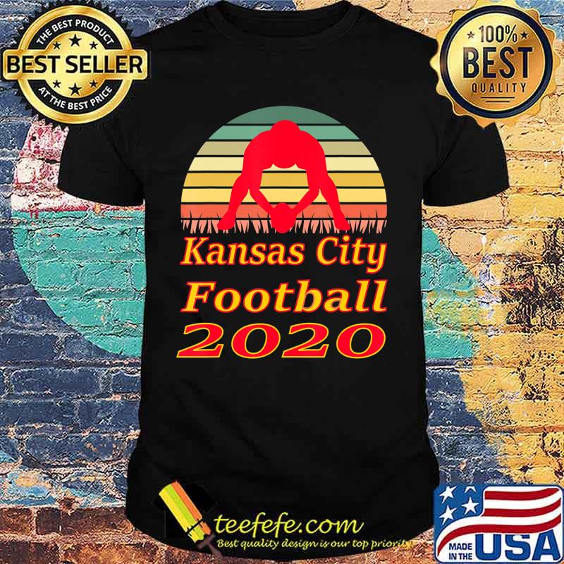 Kansas City Football 2020 Retro Sunset Red Lineman T-Shirt Kansas City Football 2020 Retro Sunset Red Lineman T-Shirt