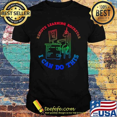 Kids Remote Learning Rockstar Unicorn - I Can Do This Mindset T-Shirt