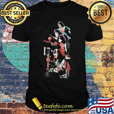 Kiss band members guitar shirt