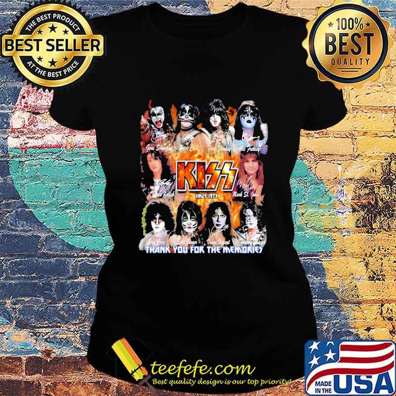 Kiss since 1973 thank for the memories signatures s Ladies tee Kiss since 1973 thank for the memories signatures s Ladies tee