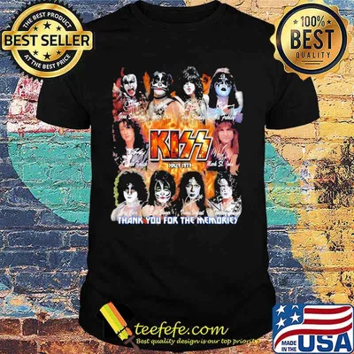 Kiss since 1973 thank for the memories signatures shirt