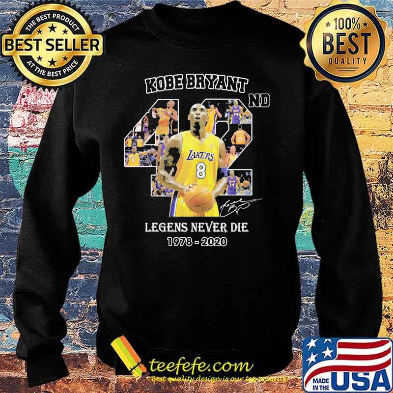 Kobe bryant 42nd legends never die 1978 2020 basketball signature s Sweater Kobe bryant 42nd legends never die 1978 2020 basketball signature s Sweater