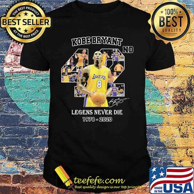 Kobe bryant 42nd legends never die 1978 2020 basketball signature shirt