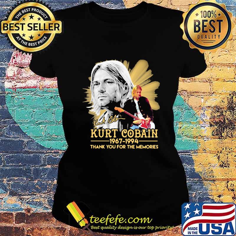 Kurt cobain 1967 1994 thank for the memories signature s Ladies tee Kurt cobain 1967 1994 thank for the memories signature s Ladies tee