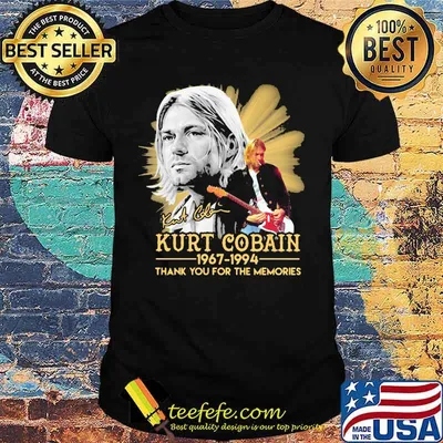 Kurt cobain 1967 1994 thank for the memories signature shirt