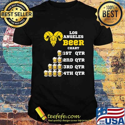 LA RAM BEER CHART Los Angeles Football Vintage Distressed T-Shirt