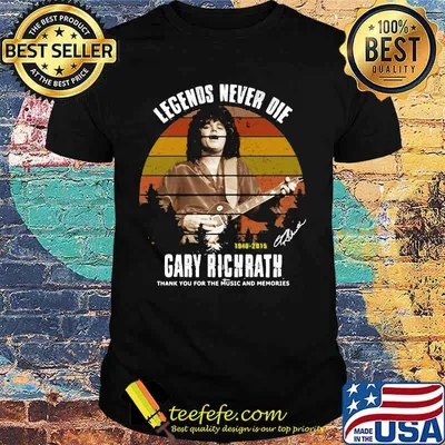 Legends never die 1949 2015 gary richrath thank you for the music and memories signature vintage retro shirt