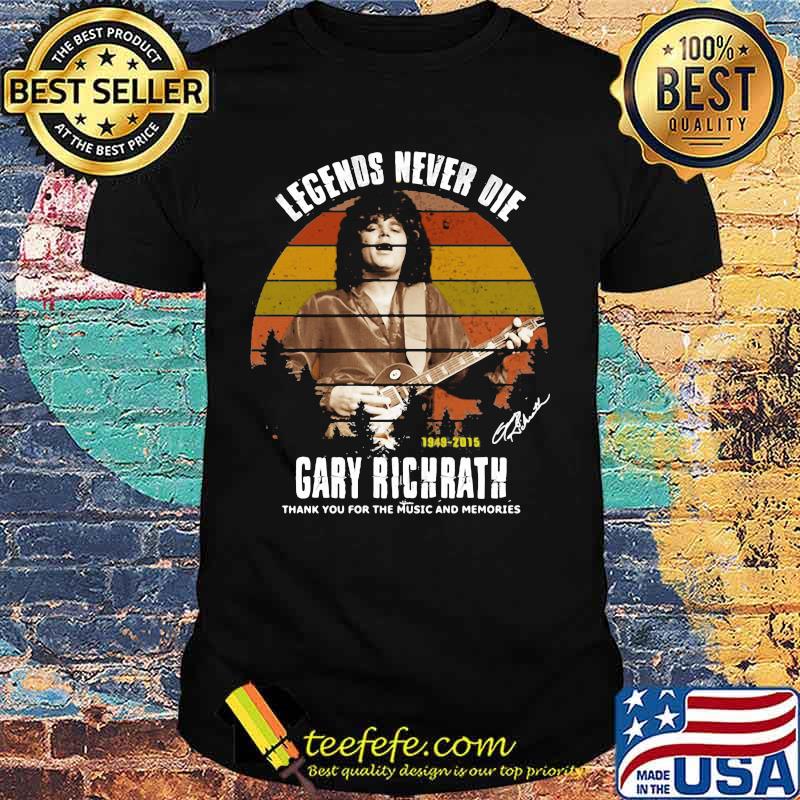 Legends never die 1949 2015 gary richrath thank you for the music and memories signature vintage retro shirt