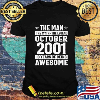 Legends Were Born In October 2001 19th Birthday Gift T-Shirt