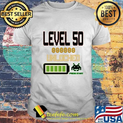 Level 50 Unlocked Press Start Shirt