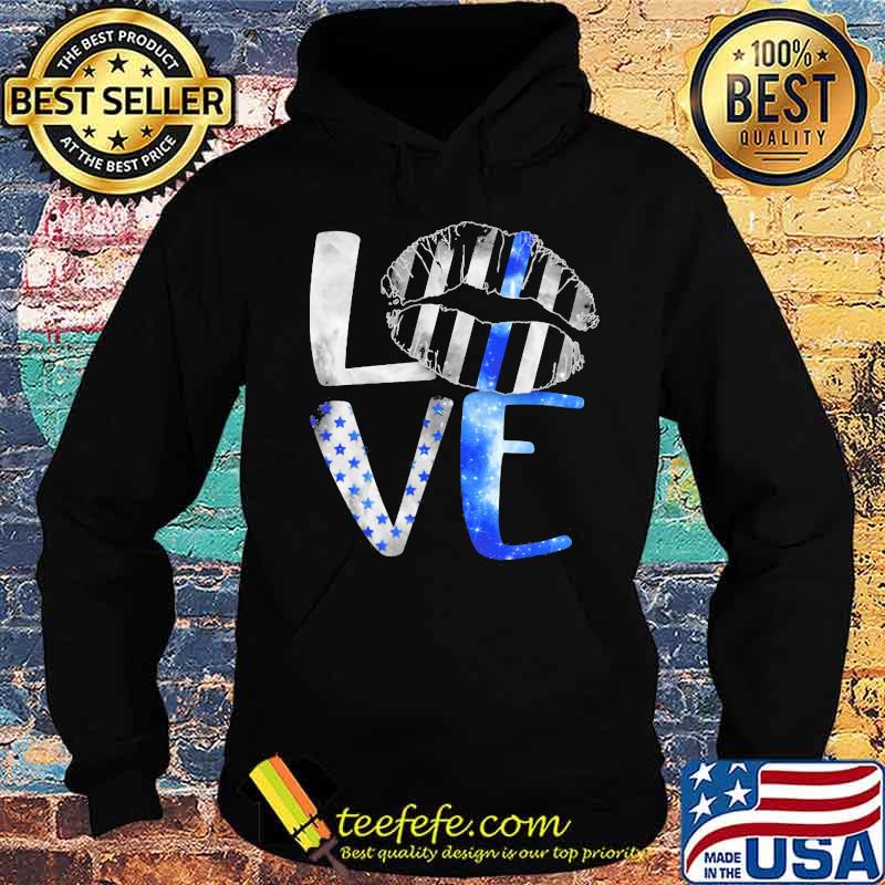 Lips love back the blue american flag s Hoodie Lips love back the blue american flag s Hoodie