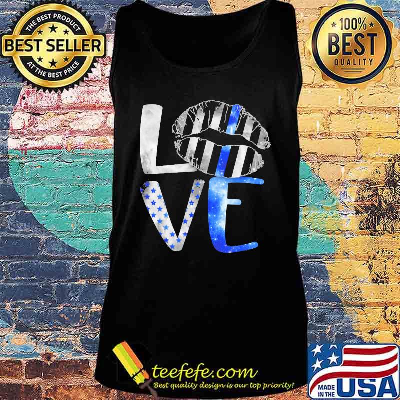 Lips love back the blue american flag s Tank top Lips love back the blue american flag s Tank top