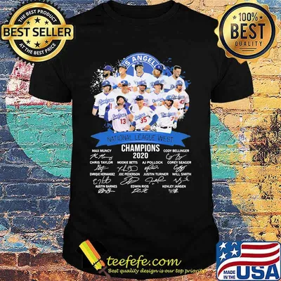 Los angeles dodgers national league west champions 2020 signatures shirt