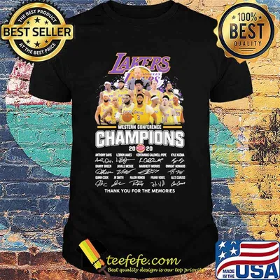 Los angeles lakers western conference champions 2020 thank for the memories signatures shirt