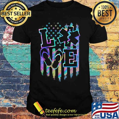 Love Ems Emt Paramedic American Flag Independence Day Shirt
