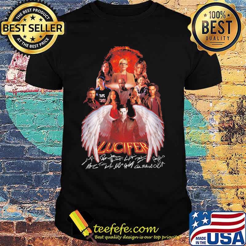 Lucifer wings characters signatures shirt Lucifer wings characters signatures shirt