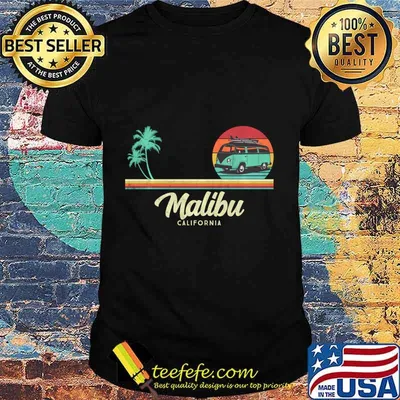 Malibu California Surf Beach Hippie Van Surfer Pullover shirt