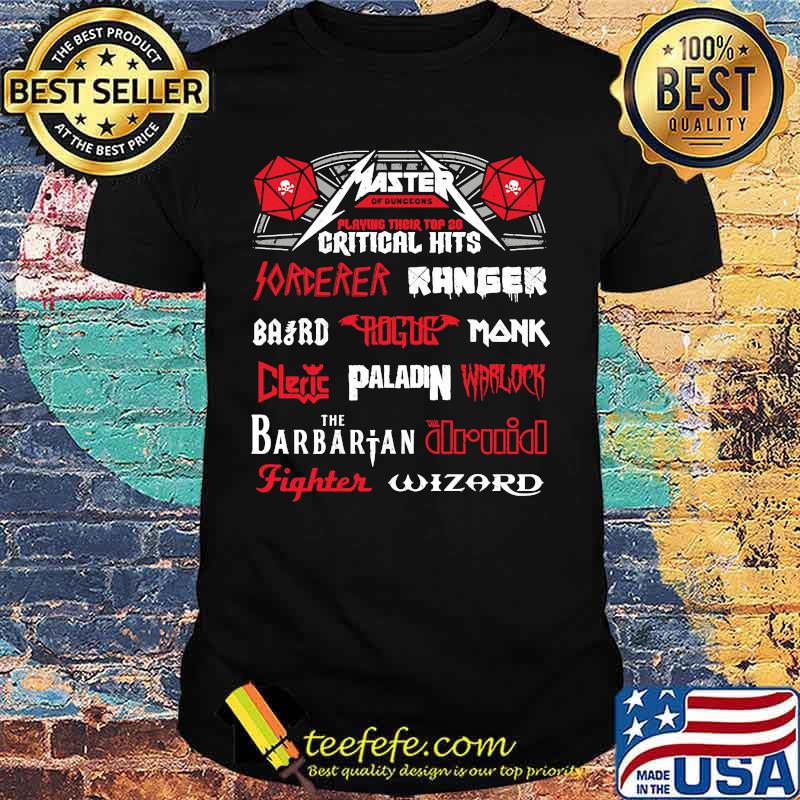 Master playing their top 20 critical hits forever ranger the barbarian shirt