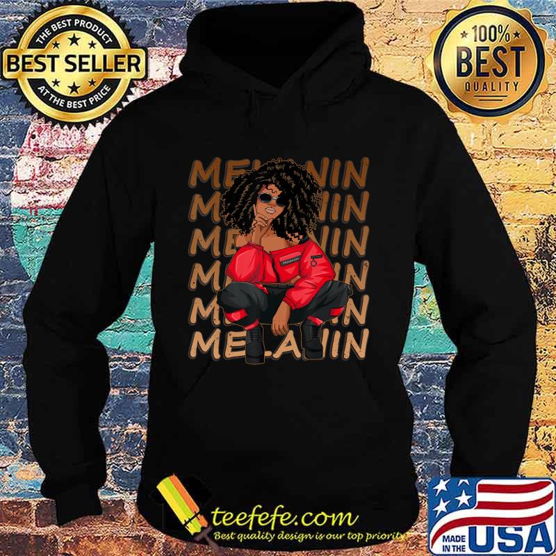Melanin Afro Natural Hair Queen Cute Black Girl Magic Gift T-Shirt Hoodie Melanin Afro Natural Hair Queen Cute Black Girl Magic Gift T-Shirt Hoodie