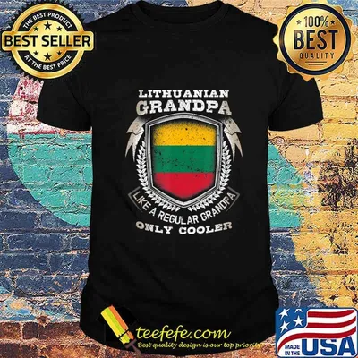 Mens Lithuanian Grandpa Like A Regular Grandpa Only Cooler Funny T-Shirt