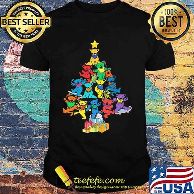 Merry christmas tree bears color shirt